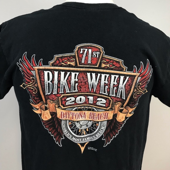Daytona Bike Week 2012 Black T Shirt Large Harley - Picture 5 of 6